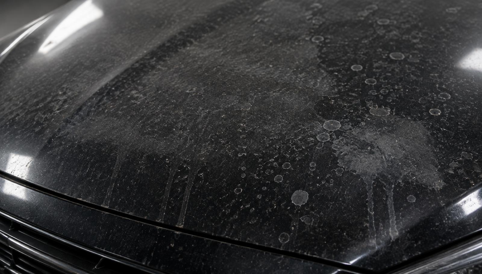Dull, dusty black paint before detailing